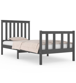 Cadre de lit Gris Bois de pin massif 90x190 cm Simple
