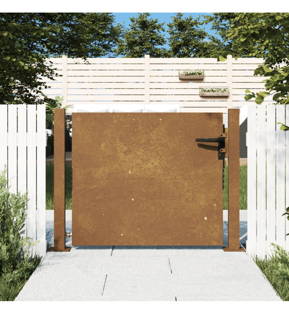 Portail de jardin 105x105 cm acier corten