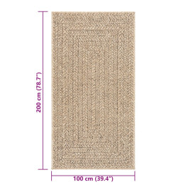 Tapis ZIZUR 100x200 cm aspect de jute intérieur et extérieur