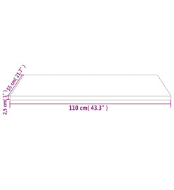 Dessus de table blanc 110x55x2,5 cm bois de pin massif