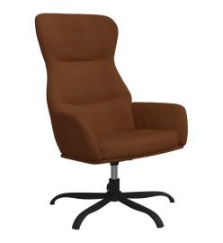 Chaise de relaxation avec tabouret Marron Tissu microfibre