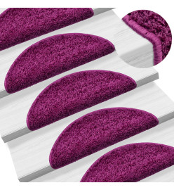 Tapis d'escalier 15 pcs violet 56x17x3 cm