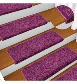 Tapis d'escalier 15 pcs 65x21x4 cm Violet