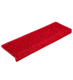 Tapis d'escalier 15 pcs 65x21x4 cm Rouge