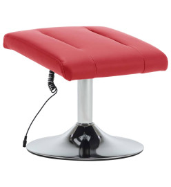 Fauteuil de massage avec repose-pieds rouge similicuir