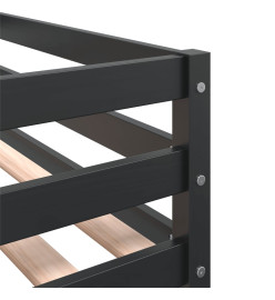 Lit superposé avec rideaux rose 90x200 cm bois pin massif