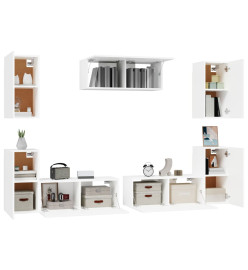 Ensemble de meubles TV 7 pcs Blanc Bois d'ingénierie