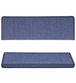 Tapis d'escalier 15 pcs 65x21x4 cm Bleu