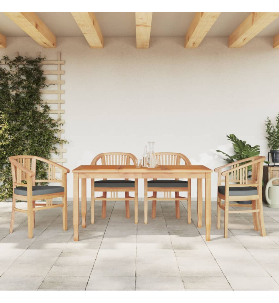 Ensemble à dîner de jardin 5 pcs Bois de teck massif