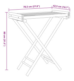 Table à plateau pliante 70,5x42,5x80 cm bambou