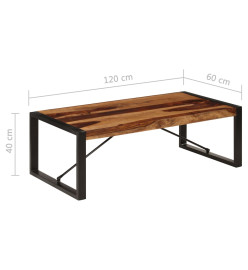 Table basse 120x60x40 cm Bois de Sesham massif