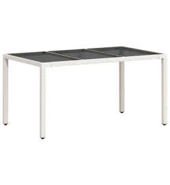 Ensemble à manger de jardin et coussins 7 pcs blanc rotin verre