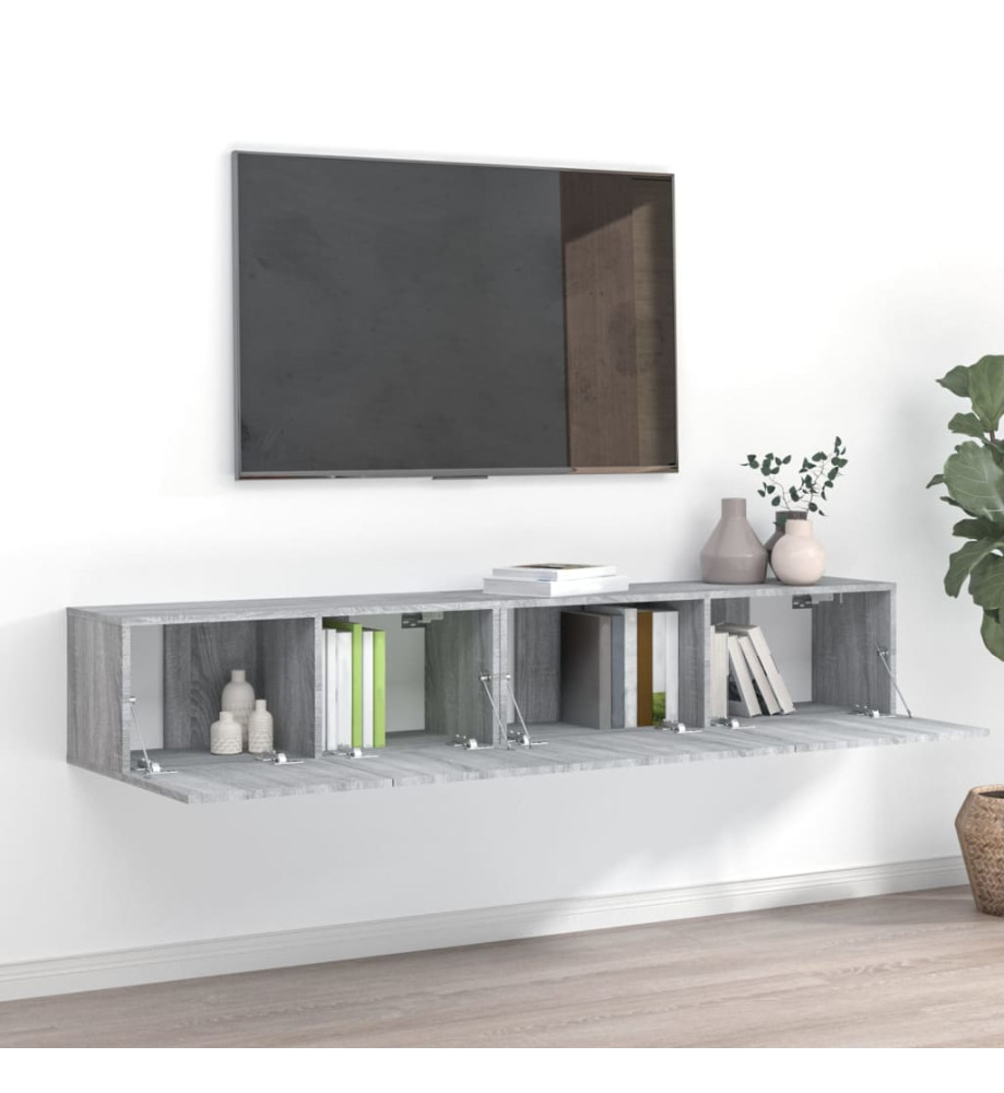 Ensemble de meubles TV 2 pcs Sonoma gris Bois d'ingénierie