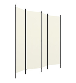 Cloison de séparation 4 panneaux Blanc crème 200x180 cm