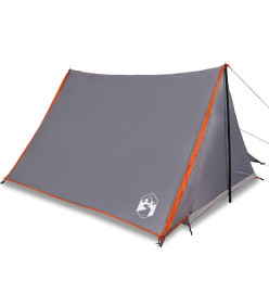 Tente de camping 2 personnes gris et orange imperméable