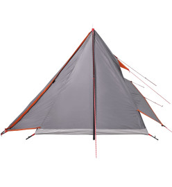 Tente de camping 2 personnes gris et orange imperméable