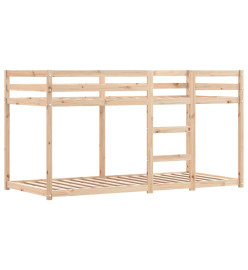 Lit superposé avec rideaux bleu 90x200 cm bois pin massif