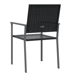 Chaises de jardin lot de 4 noir 54x62,5x89 cm résine tressée