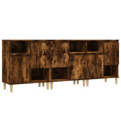 Buffets 3 pcs chêne fumé 60x35x70 cm bois d'ingénierie