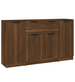 Buffets 3 pcs Chêne marron Bois d'ingénierie