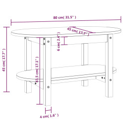 Table basse 80x45x45 cm Bois massif de pin