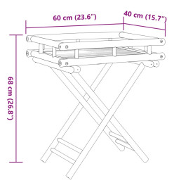 Table à plateau pliante 60x40x68 cm bambou