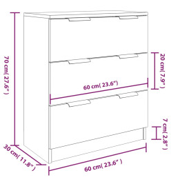 Buffets 3 pcs Sonoma gris Bois d'ingénierie