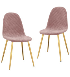 Chaises à manger lot de 2 rose velours