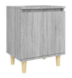 Table de chevet avec pieds en bois Sonoma gris 40x30x50 cm