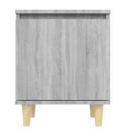 Table de chevet avec pieds en bois Sonoma gris 40x30x50 cm