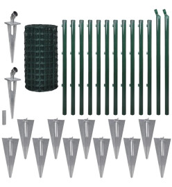 Clôture Euro Acier 25 x 1,7 m Vert