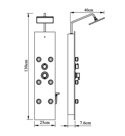 Panneau de douche Verre 25x47,5x130 cm Blanc