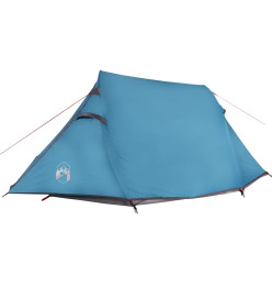 Tente de camping tunnel 3 personnes bleu imperméable