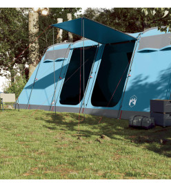 Tente de camping tunnel 8 personnes bleu imperméable