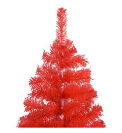 Sapin de Noël artificiel avec support rouge 210 cm PVC