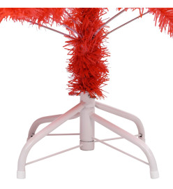 Sapin de Noël artificiel avec support rouge 210 cm PVC