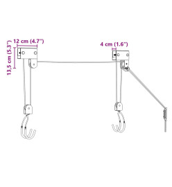 Palan à vélo avec support de plafond 57 kg