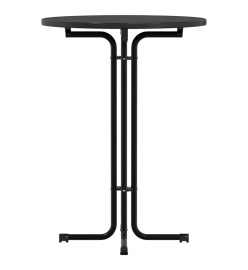 Table à manger noir Ø80x110 cm bois d'ingénierie et acier