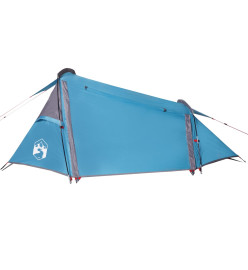 Tente de camping tunnel 2 personnes bleu imperméable