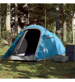 Tente de camping tunnel 2 personnes bleu imperméable