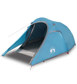 Tente de camping tunnel 2 personnes bleu imperméable