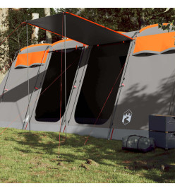 Tente de camping tunnel 8 personnes gris et orange imperméable