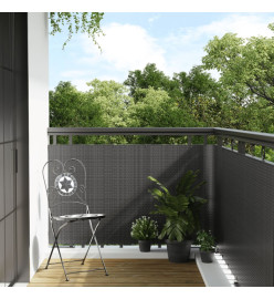 Paravent de balcon anthracite 600x90 cm résine tressée