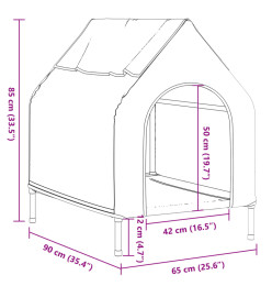 Niche pour chien anthracite tissu Oxford et acier