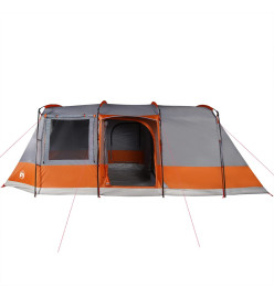 Tente de camping tunnel 4 personnes gris et orange imperméable