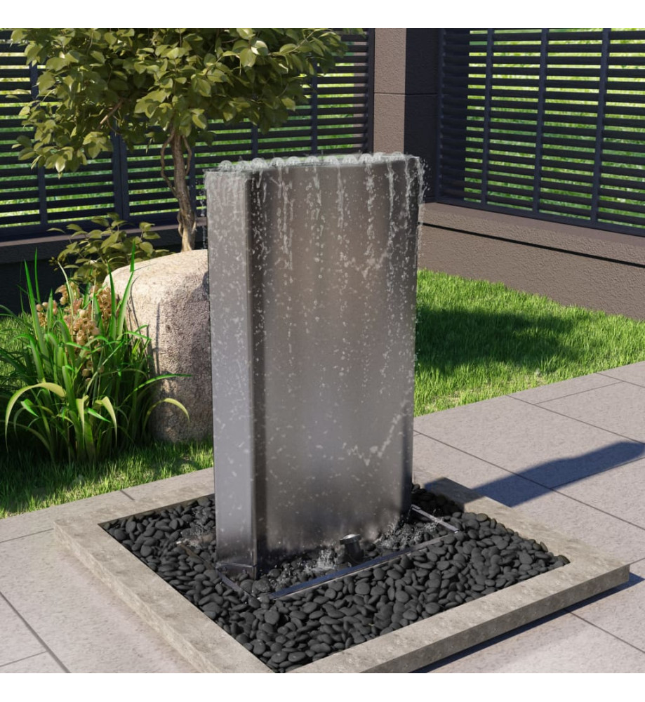 Fontaine de jardin Argenté 60,2x37x122,1 cm Acier inoxydable