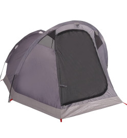 Tente de camping tunnel 2 personnes gris et orange imperméable