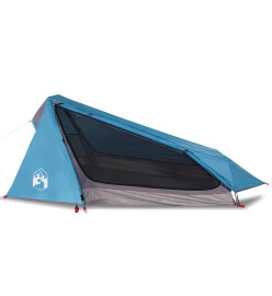 Tente de camping tunnel 1 personne bleu imperméable