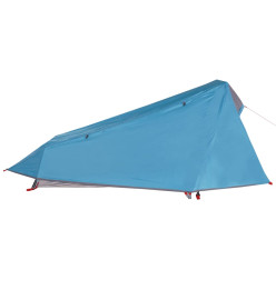 Tente de camping tunnel 1 personne bleu imperméable