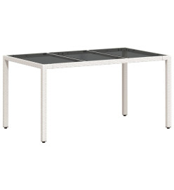 Ensemble à manger de jardin et coussins 5 pcs blanc rotin verre